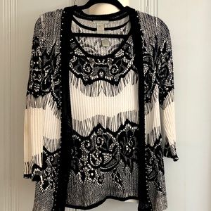 Blouse and sweater set